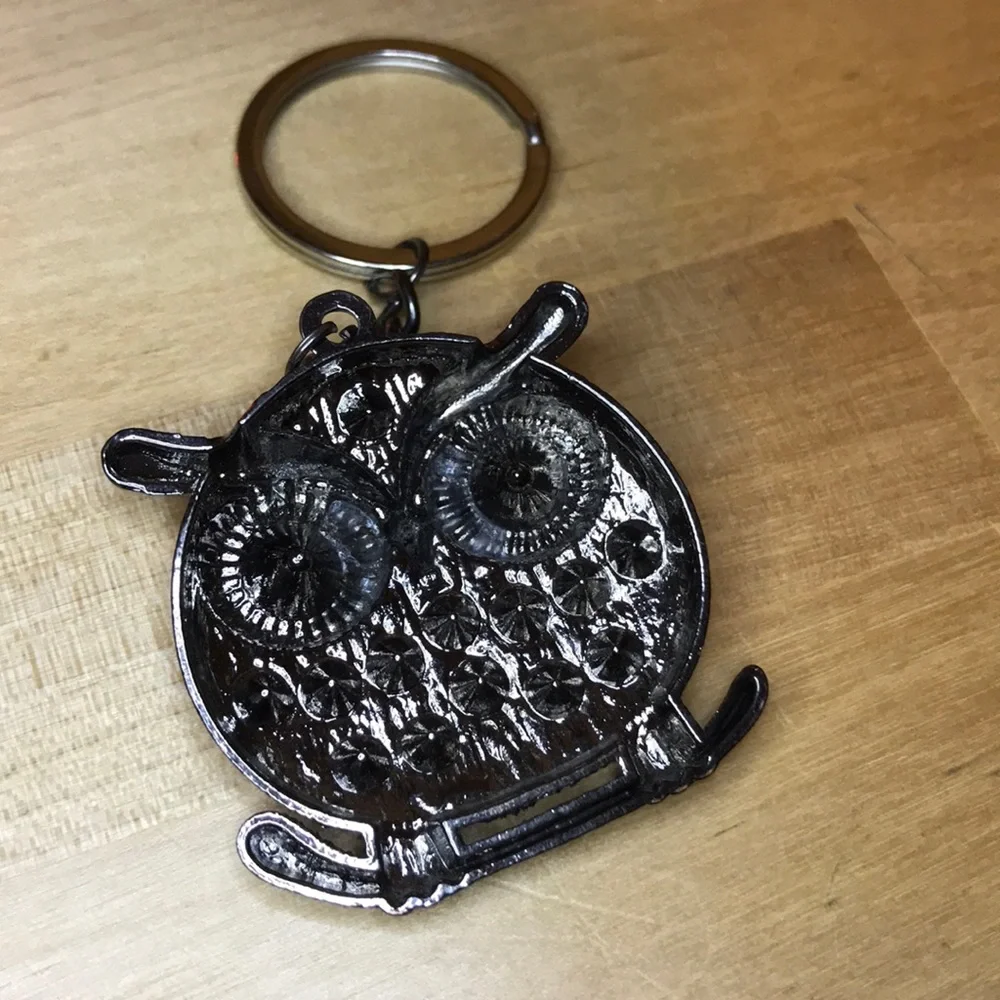New crystal cz owl keychain great for teachers
